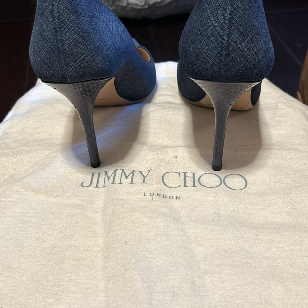 Jimmy Choo Denim Romy Pumps - Picture 3 of 6
